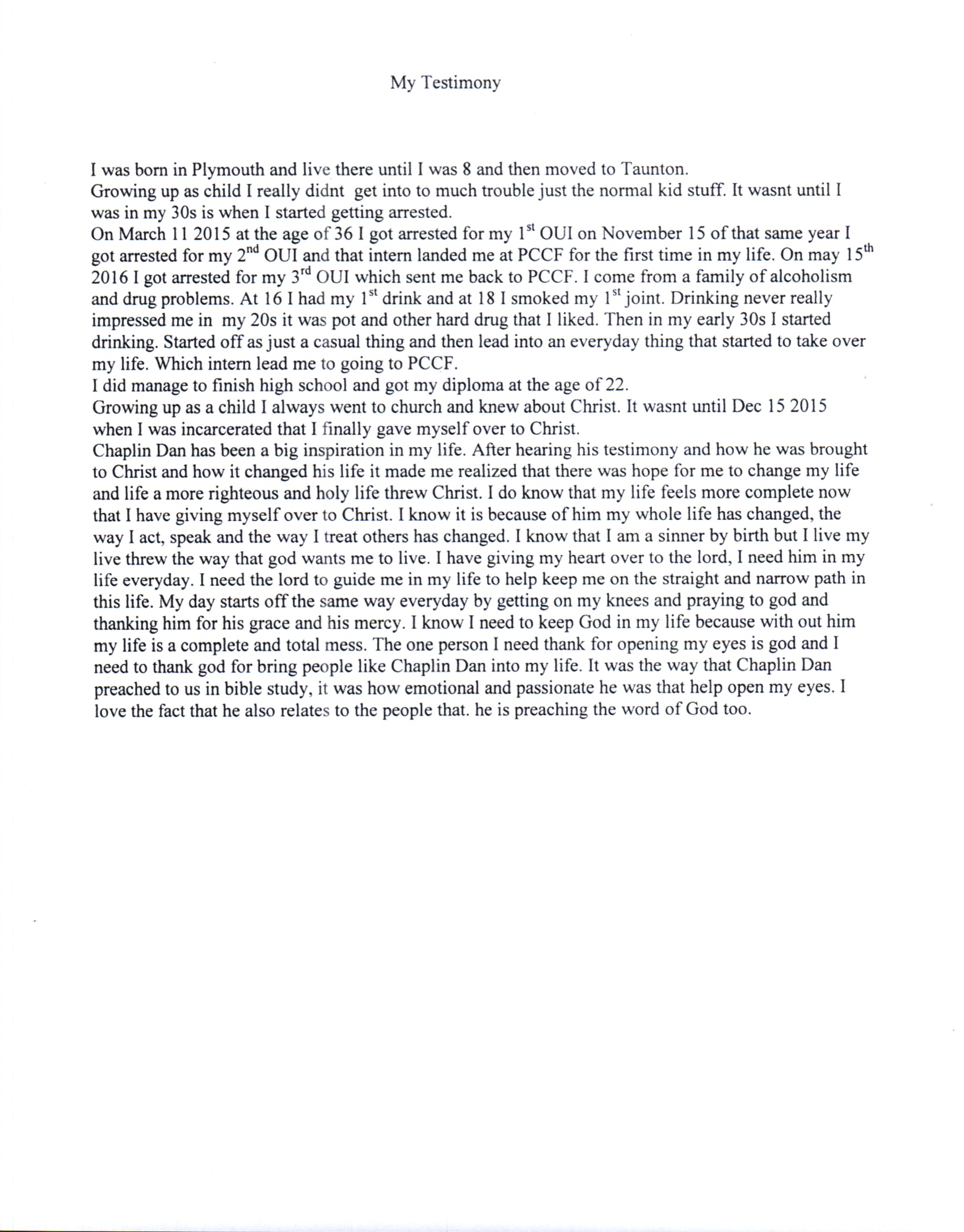 Testimony